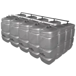 Prix cuve à mazout 10000 litres : Grande citerne mazout PE-HD grise jumelable. Parfait pour les entreprises nécessitant un grand volume extérieur.