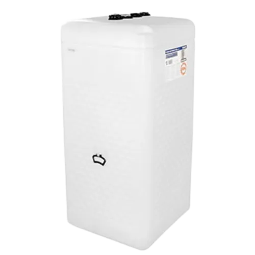 Citerne mazout aérienne verticale blanche (750L) en plastique pour un stockage compact et sécurisé de mazout.