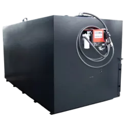 Cuve à mazout en acier avec pompe diesel de 15 400 litres, double paroi et conforme aux normes VLAREM II.