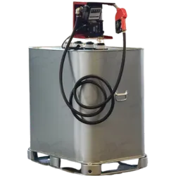 Cuve à mazout galvanisée avec pompe de 700 litres, double paroi, compacte et facile à déplacer.