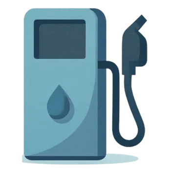 Législation cuve à mazout avec pompe pour véhicules : schéma d'une station-service privée en Wallonie.