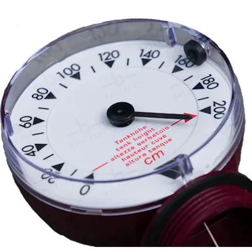 Jauge mécanique à flotteur pour mesurer le niveau dans une citerne mazout enterrée