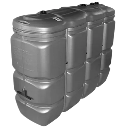 Cuve à huile (cuve huile) compacte UV résistante en PE, réservoir double paroi gris.