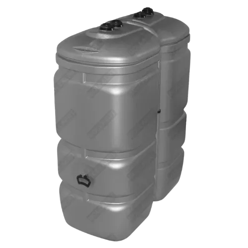 cuve à mazout 1200l prix : cuve compacte grise UV-résistante en polyéthylène, double paroi, pour installation extérieure