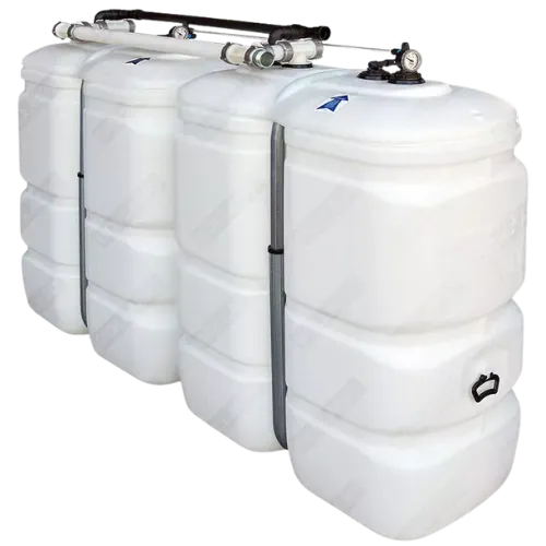 Système de jumelage compact 1500L (2x750L blanches), une alternative offrant plus de capacité pour ceux qui comparent le cuve à mazout 1200l prix.