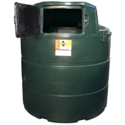 citerne mazout 2000 litres prix : cuve verte 2350 L en PE-HD double paroi, avec trappe d’accès frontale pour installation intérieur ou extérieur.