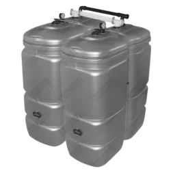 citerne mazout 2000 litres prix : cuve double paroi UV résistante, vue de face en version jumelée compacte.