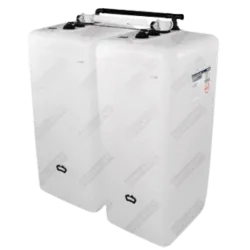 Citerne mazout 2000 litres prix : série Spéciale en polyéthylène blanc avec jumelage en largeur (2 x 1000L).