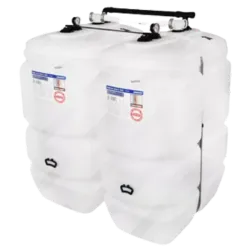 Citerne mazout 2000 litres prix : configuration standard en polyéthylène blanc avec jumelage en largeur (2 x 1000L).